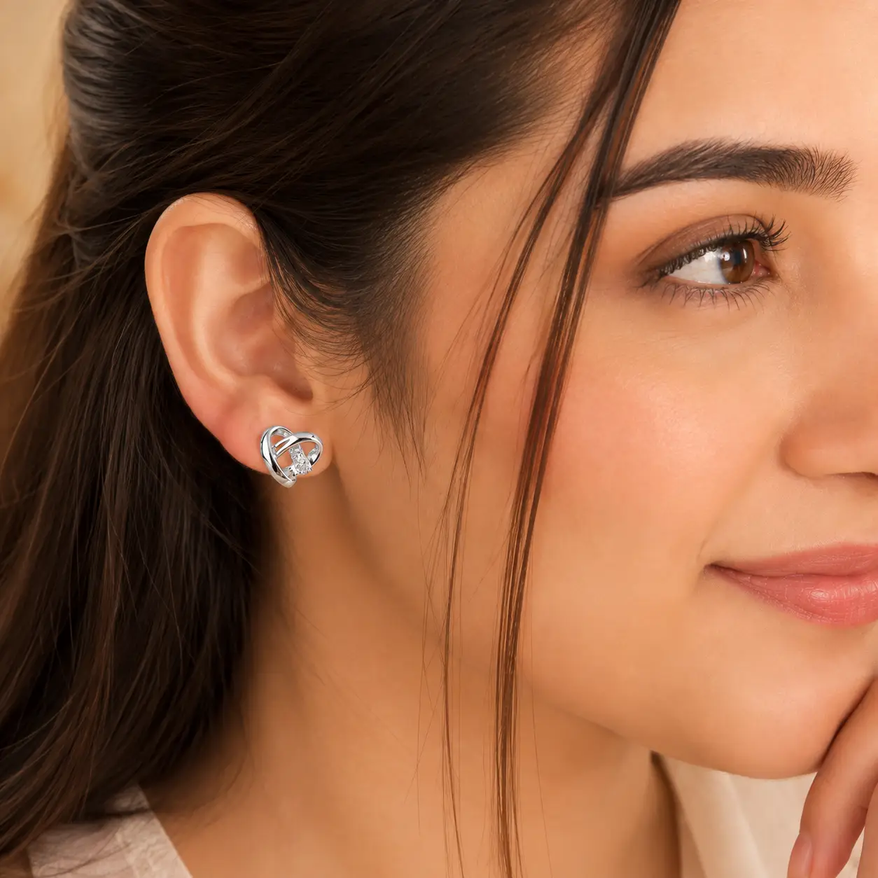 Silver Heart Stud Earrings 3 Silver Heart Stud Earrings - Image 3