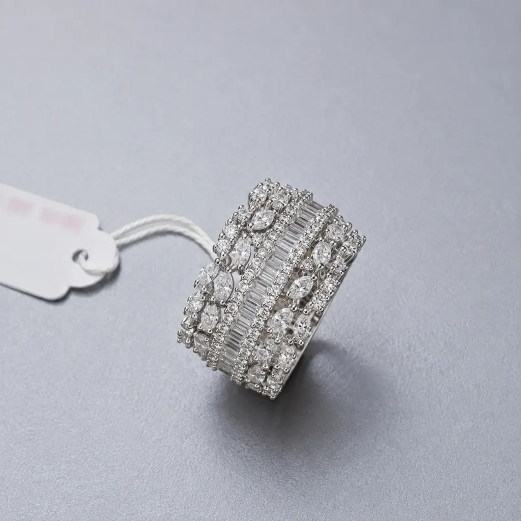 Stunning crystal stone 925 sterling silver ring