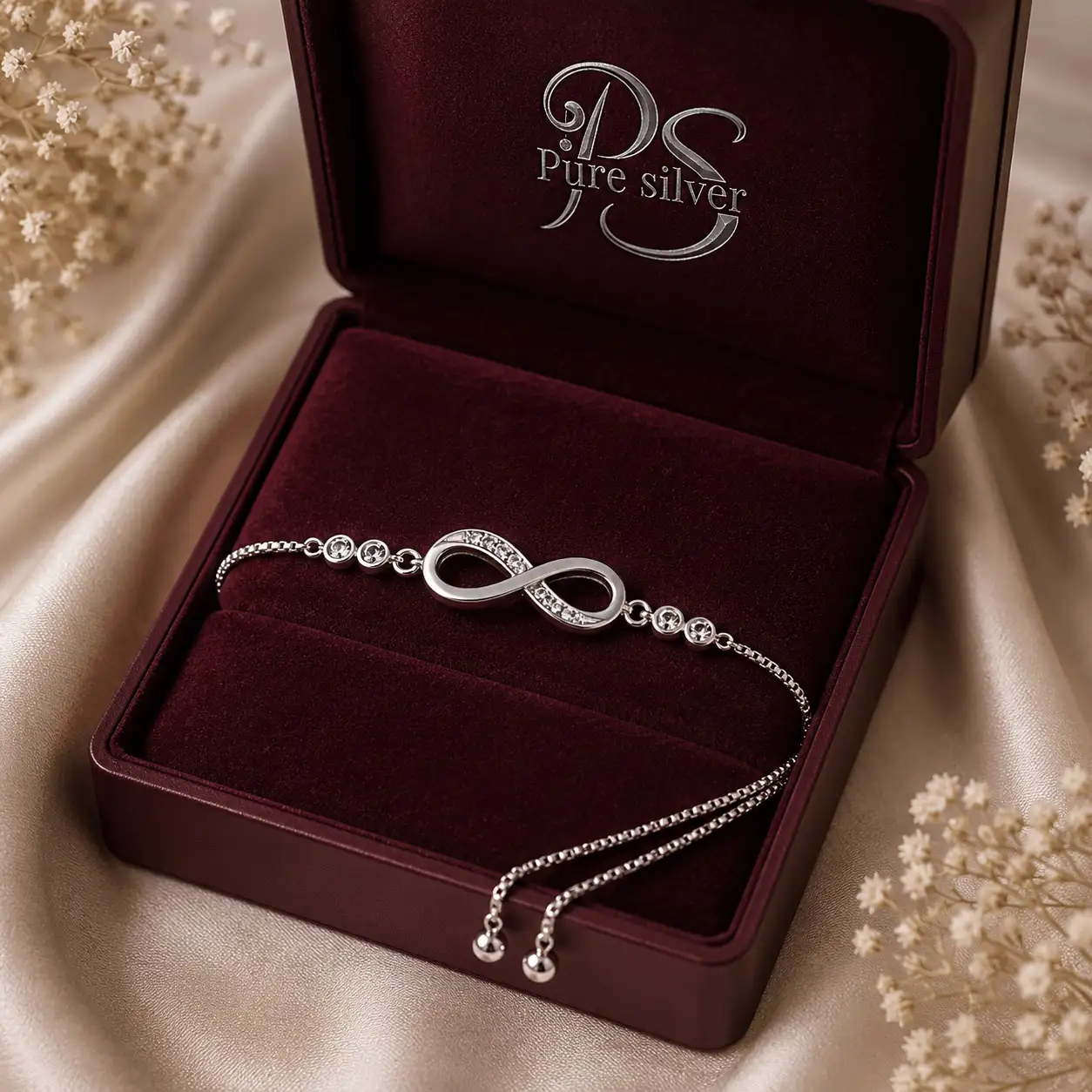Infinity Silver Bracelet 2 Infinity Bracelet 925 Silver box