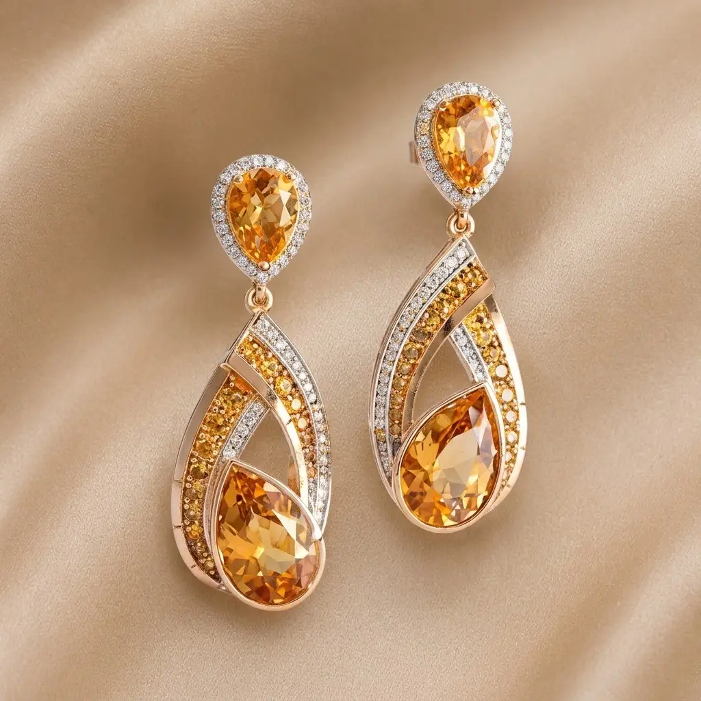 Stunning Citrine Drop Earrings
