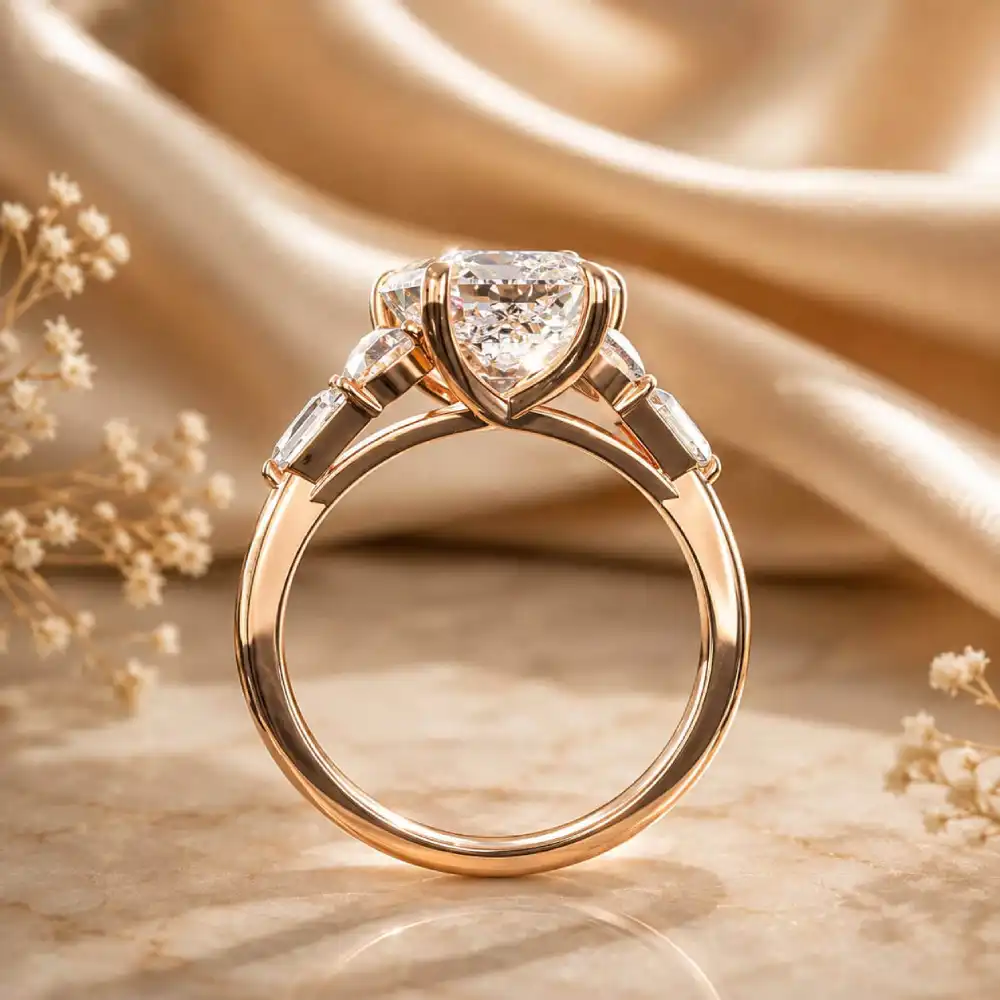 Emerald Cut Trilogy Ring 4 Emerald Cut Trilogy Ring - Image 4