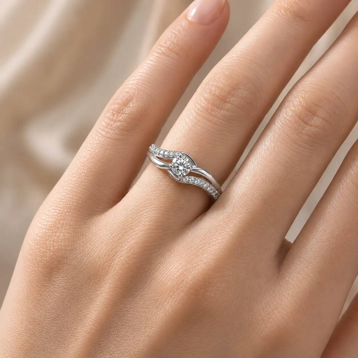 Twist Band Solitaire Silver Ring 3 925 sterling silver ring with twist band and solitaire stone