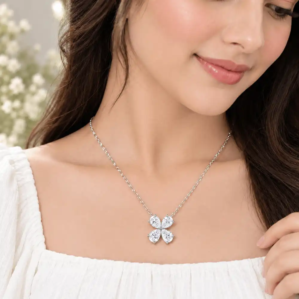 925 Chandi Clover Necklace