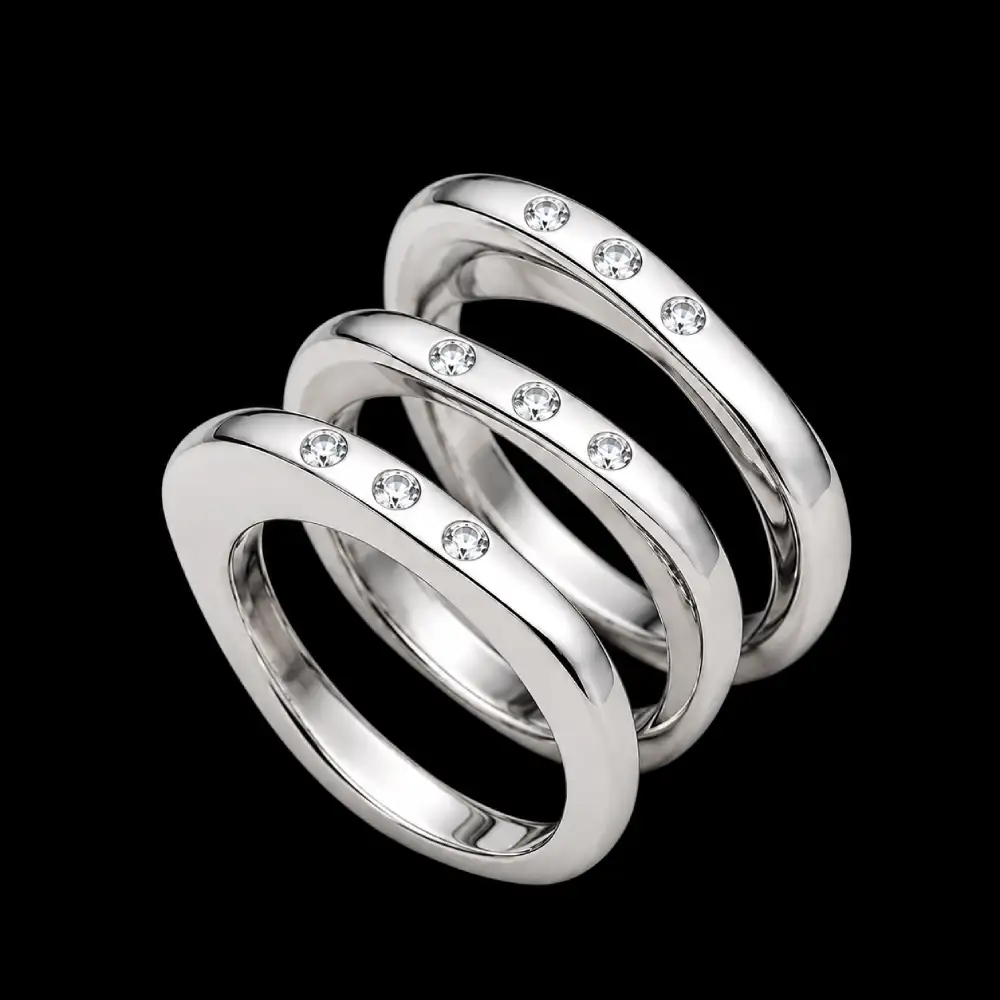 925 silver stackable ring set with stones