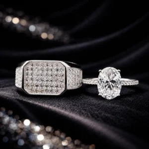 Silver Couple Ring Set