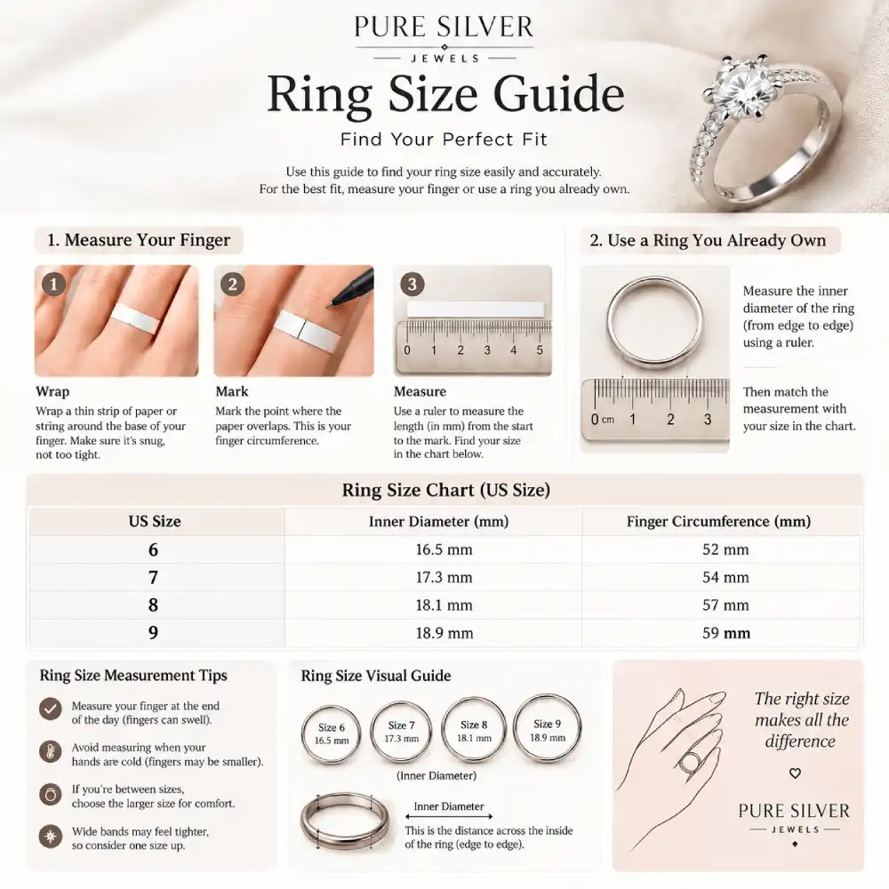 Ring Size Chart Pakistan: Complete Silver Jewelry Size Guide 1 ring size chart